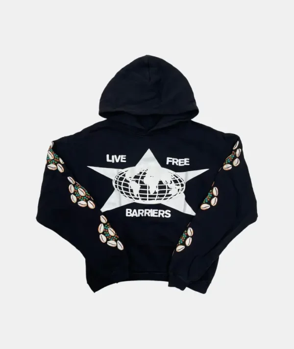 Barriers Live Free Hooded Sweatshirt Black